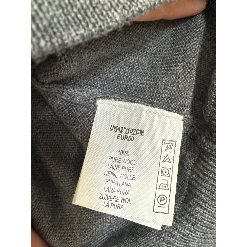 Alan Paine Pure Merino Wool 1/4 Zip‎ Sweater Vest Gray Size 42 EU 50 NWOT